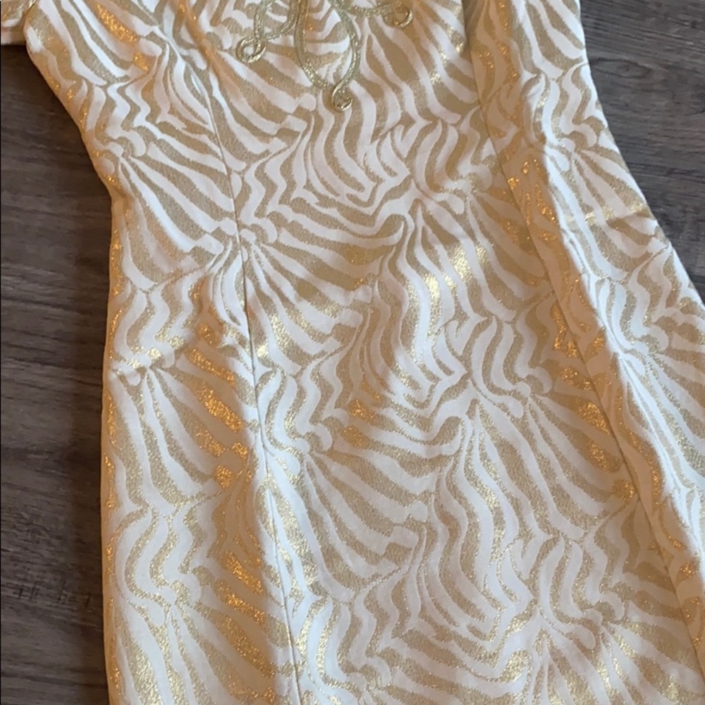 Lilly Pulitzer Gold Short Sleeve Dress - Picture 4 of 9